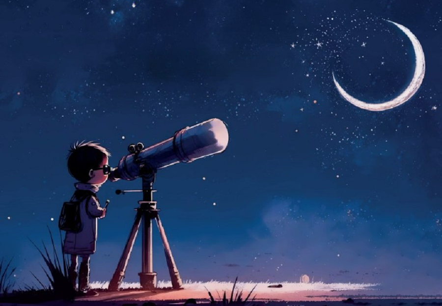 İzciler Ramazan hilalini gözlemliyor